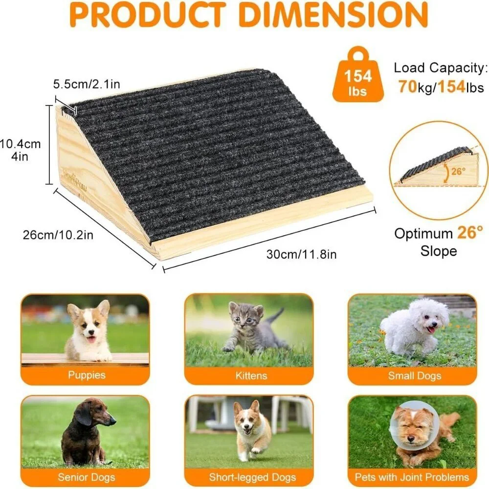 Dog Ramp for Stairs, Non-Slip Dog Stairs, Low-Angled